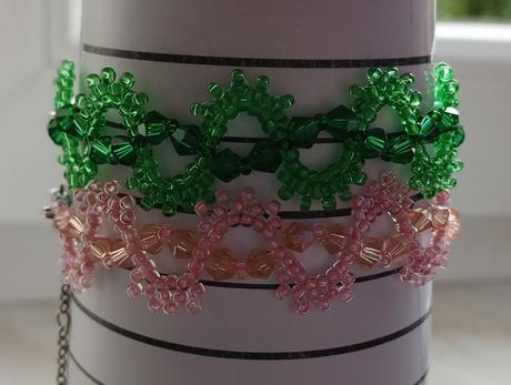 Náramky z českých sklenených korálok v štýle krajk,