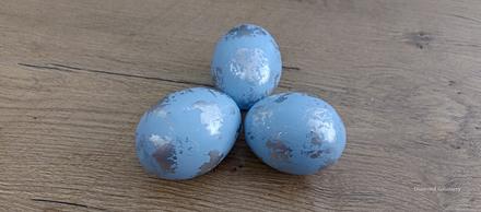 Veľkonočné vajíčka - modro strieborné tmavšie,