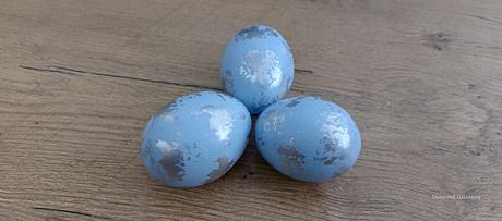 Veľkonočné vajíčka - modro strieborné tmavšie, 