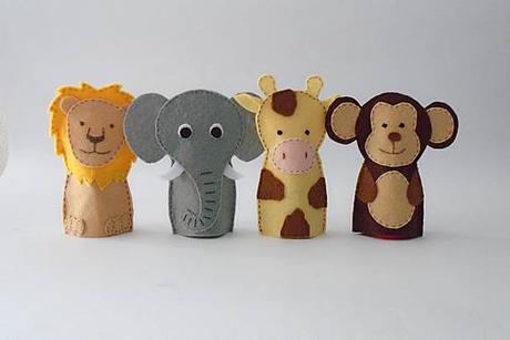 Bábky na prsty zvieratká zo zoo,