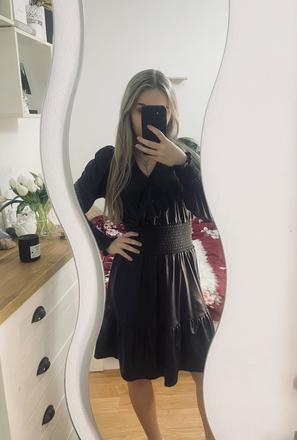 Čierne koženkové šaty, reserved,xs