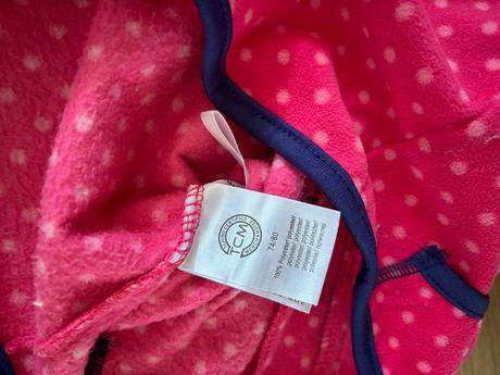 Bodkovana flisova mikina 74/80, tchibo,74