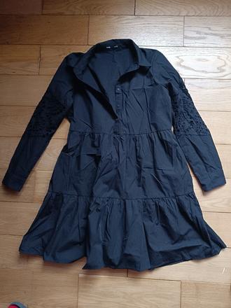 Košeľové šaty s madeirou, sinsay,m