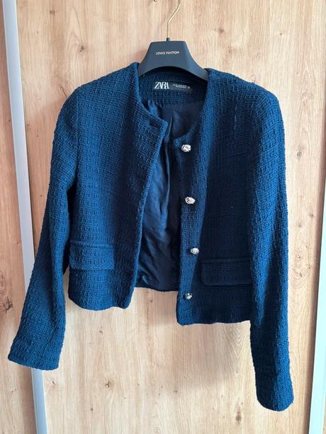 Tvídové modré sako, zara,xs