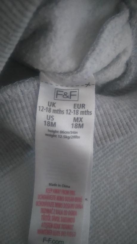 Detská sivá mikina f&f, f&f,86