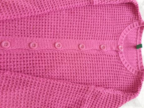 Tmavoruzovy hrubsi dievcensky sveter, benetton,128