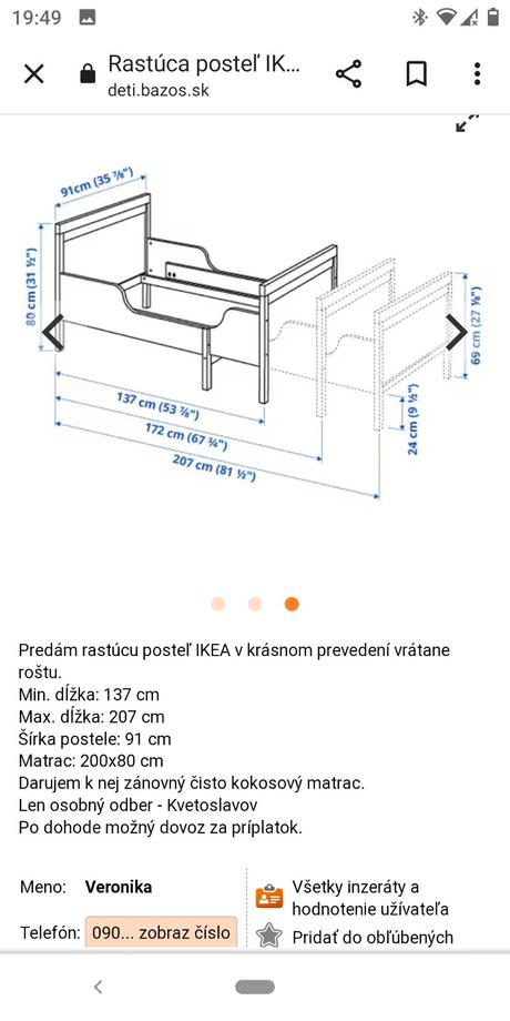 Rastuca posteľ, šírka (cm): 90,dĺžka (cm): 130