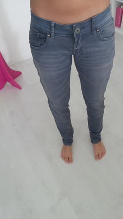 Riflove modro-fialove nohavice bershka, bedrove, 3, 36