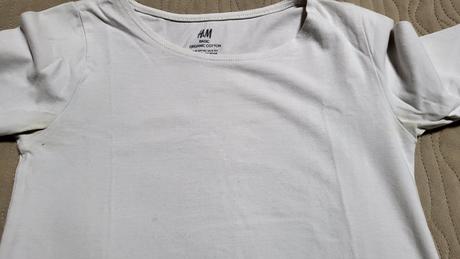 Biele tričko dlhý rukáv velk. 134/140, h&m,134