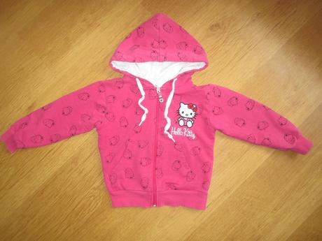 Ružová mikinka s kapucňou hello kitty vel. 104-110, 104