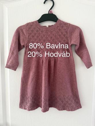 Detské šaty zo zmesi bavlny a hodvábu, 74