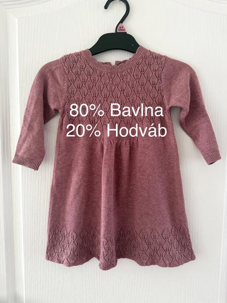 Detské šaty zo zmesi bavlny a hodvábu, 74