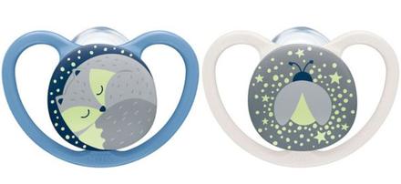 Nuk silikónový cumlík signature night 0-6m, 2ks, nuk