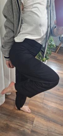 Ľanové čierne šioké nohavice h&m vel 36, h&m,36