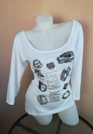 Top, tričko, biele so vzorom, s, m, m / s