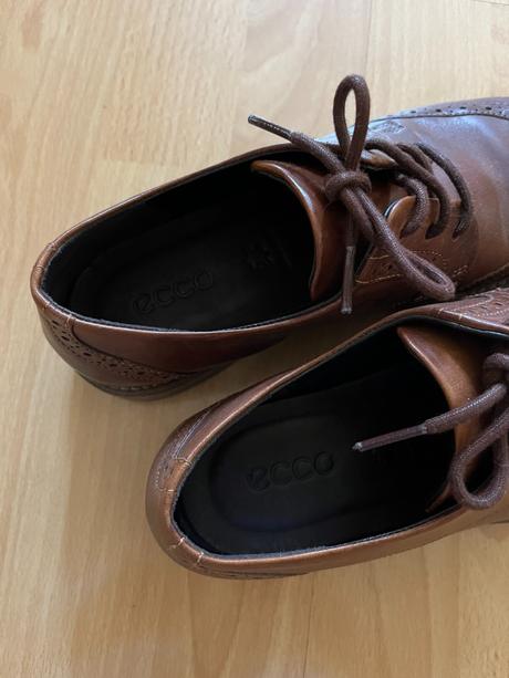 Hnedé kožené topánky ecco, ecco,38