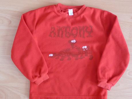 Fleesová červená mikinka na 4-5 rokov, antony,110