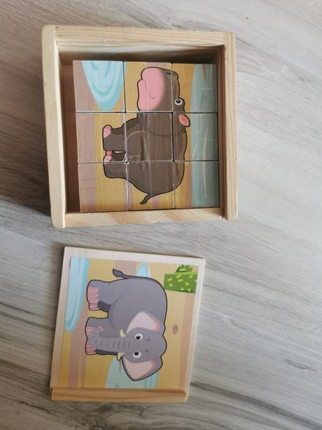 Drevené kocky zvieratká, 
