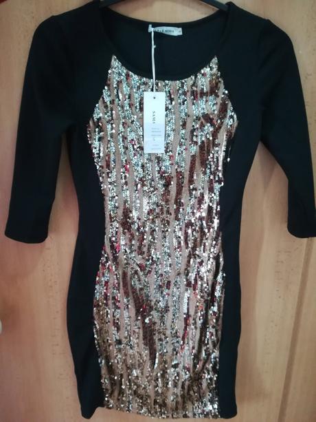 Šaty čierno-zlaté, s