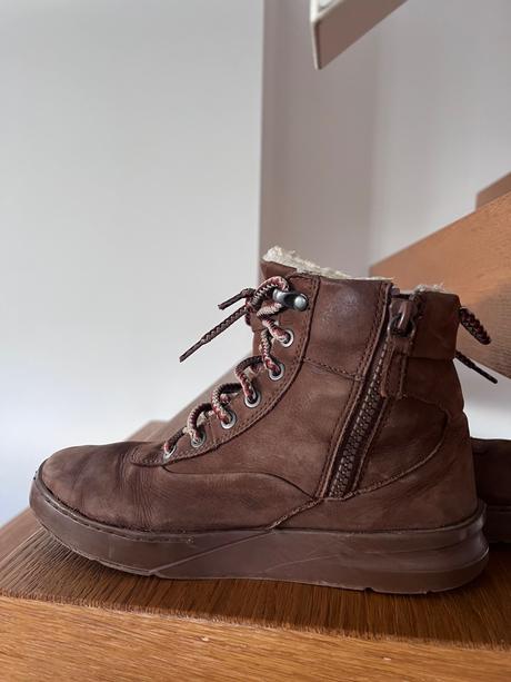 Čižmy oteplené koža, zara,34