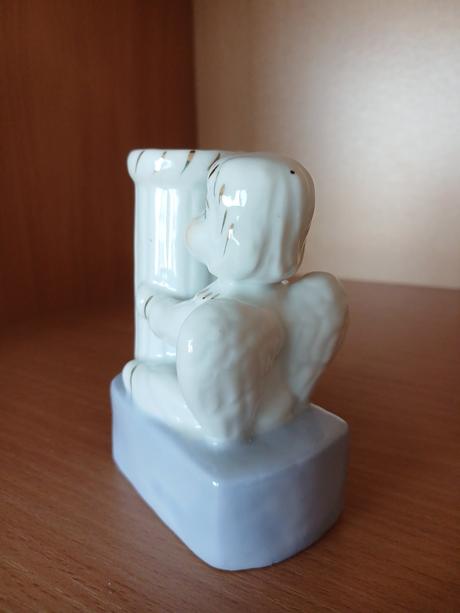 Keramický anjelik svietnik aj vázička 10x7 cm,