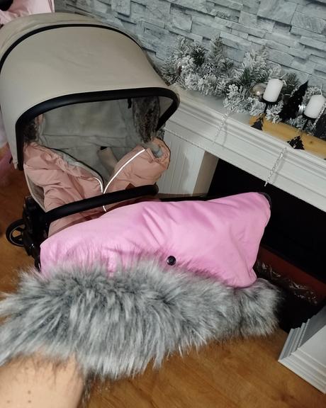 Teplučký huňaty rukávnik s kožušinkou,