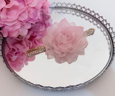 Romantický choker náhrdelník s ružovým kvetom, 