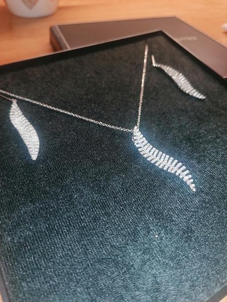 Strieborná retiazka s príveskom a náušnice, 