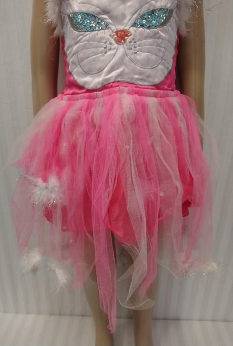 Kostým mačička ružovo biela, 3-4r, 98-104 cm, 