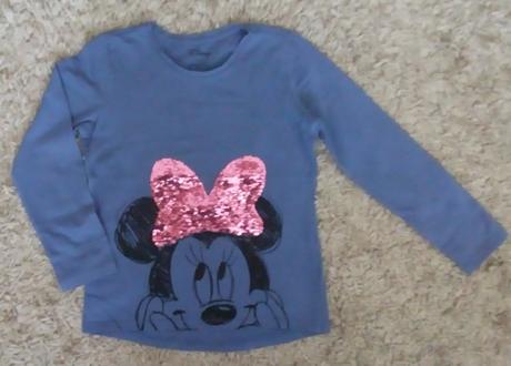 Tričko s minnie s flitrami, disney,134