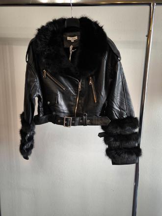 Zateplená koženková bunda, m