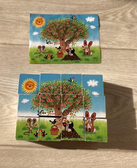 Drevené kocky krteček, 