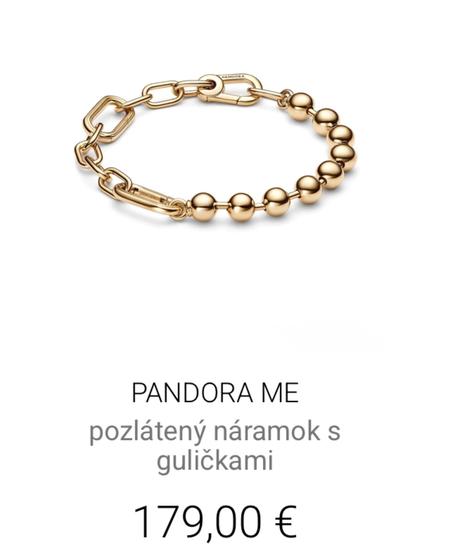 Pandora me pozlátený náramok s príveskom, pandora