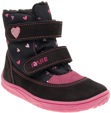 Fare bare - zimné topánky čierno - ružové, fare,32
