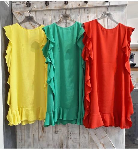 Letné červené šaty s volánikom please, s