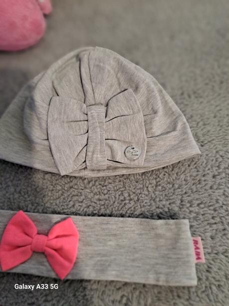 Čiapočka s mašľou, obvod 22-24x2cm, čelenka, rada,80