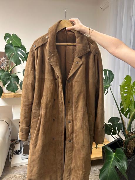 Leather men trench coat, l