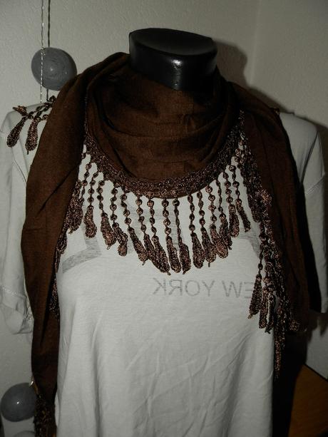 Tmavohnedá šatka, s