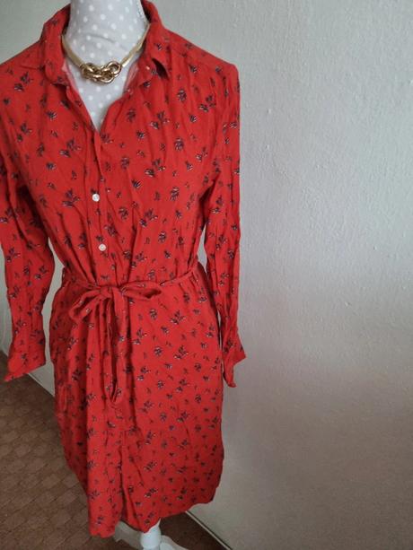 Červené košeľové šaty gant s opaskom 38, gant,38