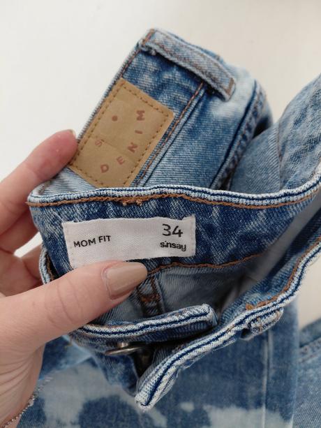 Batikované mom jeans, sinsay,xs