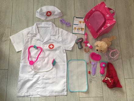 Dievčensky kostym veterinarka 3-5 rokov, 