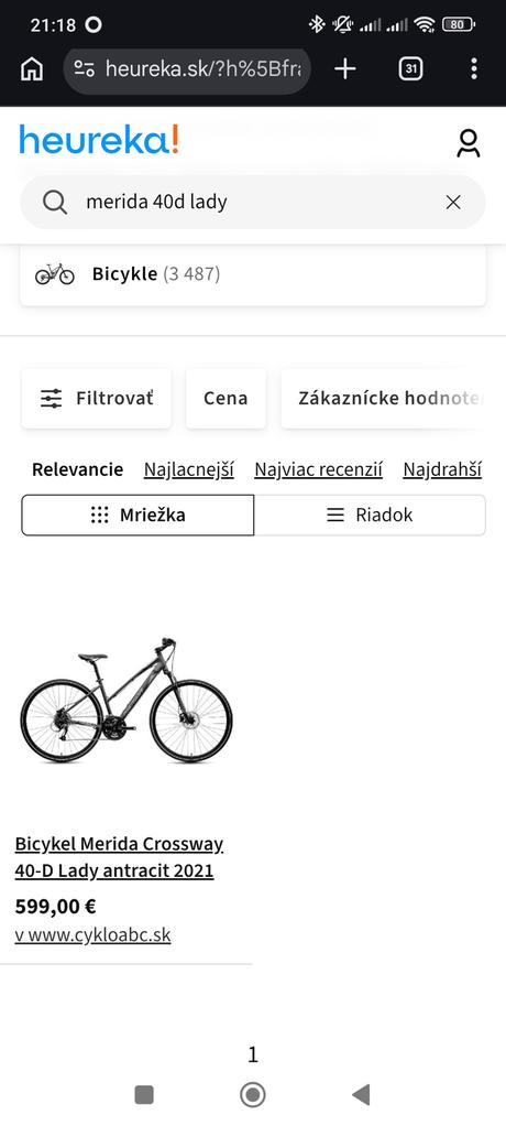 Merida crossway 40-d dámsky bicykel, merida,26