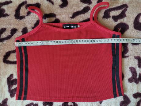 Cerveny tielkovy top, velkost m, m