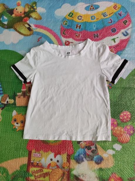 Biele tričko na telocvik, h&m,122