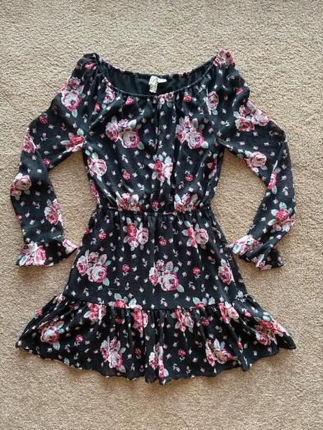 Mušelínové podšité šaty s ružami vel. s, h&m,s