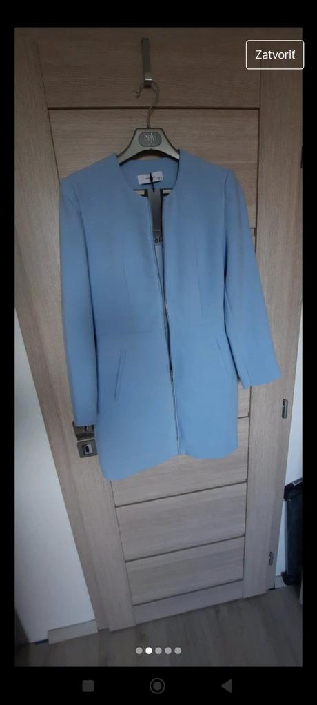 Kabátik bledo modrý s/36, reserved,s
