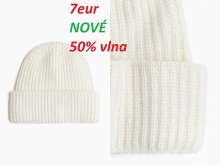 Zimná čiapka z vlny biela, h&m