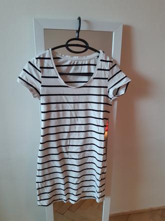 Pruzkovane predĺžené tričko, xs