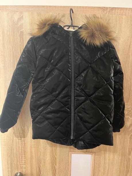 Zimná bunda imitácia zamatu, 128