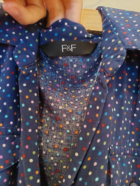 Tmavomodre bodkovane saty zn. f&f, vel. s, f&f,s